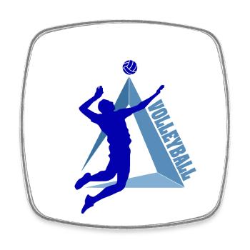 Volleyball - Square fridge magnet - white - Front
