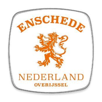 ENSCHEDE Nederland Niederlande Netherlands - Viereckiger Kühlschrankmagnet - Weiß - Vorne