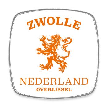 ZWOLLE Nederland Niederlande Netherlands - Viereckiger Kühlschrankmagnet - Weiß - Vorne