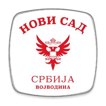 NOVI SAD - Serbien - Serbia - Square fridge magnet - white - Front
