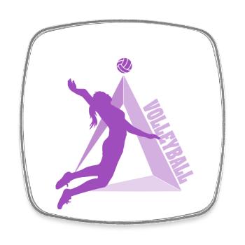 Volleyball - Square fridge magnet - white - Front