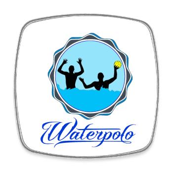 Water polo - Square fridge magnet - white - Front