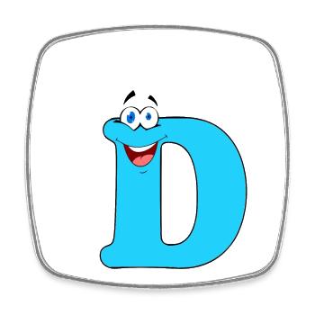 D - Viereckiger Kühlschrankmagnet - Weiß - Vorne