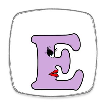 E - Viereckiger Kühlschrankmagnet - Weiß - Vorne