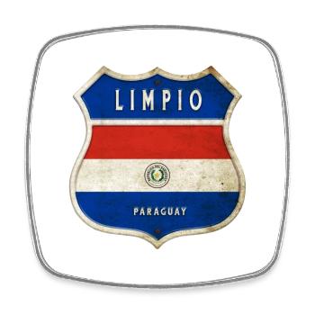 Limpio Paraguay Wappen Flaggen Design - Viereckiger Kühlschrankmagnet - Weiß - Vorne
