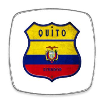 Design du drapeau de Quito, Équateur - Magnet carré - blanc - Devant
