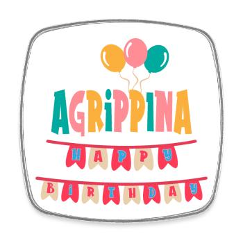 Agrippina t-shirt joyeux anniversaire joyeux anniversaire - Magnet carré - blanc - Devant