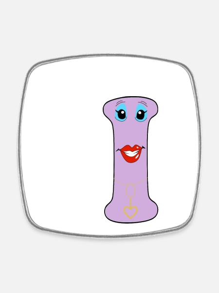 i - Square fridge magnet - white