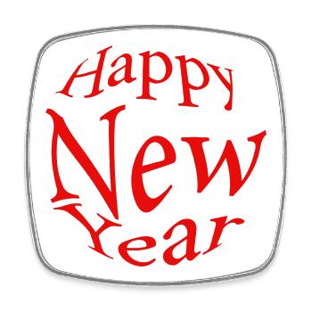 happy new year - Magnet carré - blanc - Devant