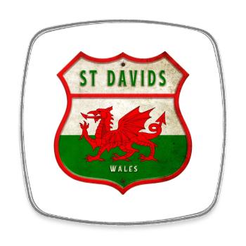 St Davids Wales coat of arms flag design - Square fridge magnet - white - Front