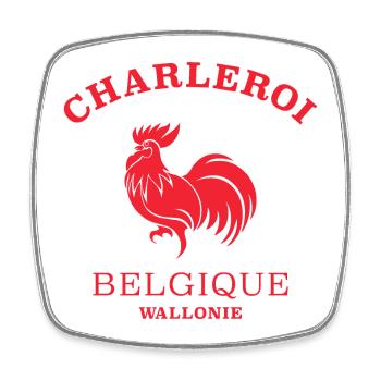 CHARLEROI Belgien Belgium - Square fridge magnet - white - Front