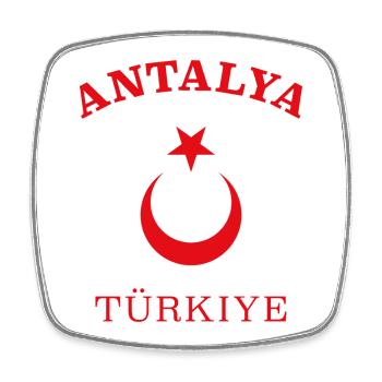 ANTALYA - Turkey - Türkiye - Square fridge magnet - white - Front