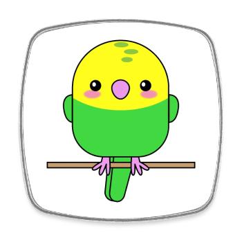 Budgerigar Parrot - Square fridge magnet - white - Front