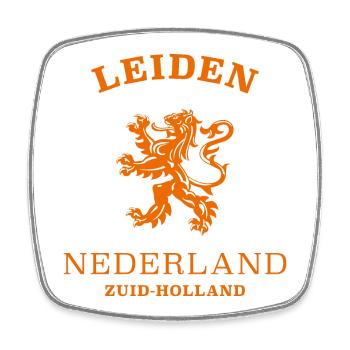 LEIDEN Niederlande Netherlands - Viereckiger Kühlschrankmagnet - Weiß - Vorne