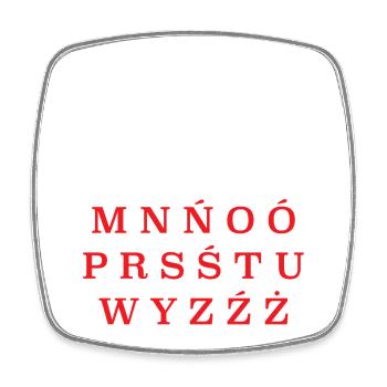 Poland Polska Polish Alphabet Flag - Square fridge magnet - white - Front