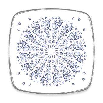 Azure Mandala Bloom - Square fridge magnet - white - Front