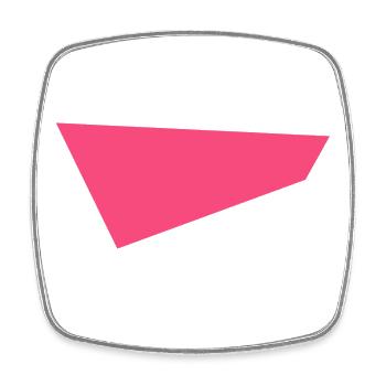 Pink Geometrie Dreieck - Viereckiger Kühlschrankmagnet - Weiß - Vorne