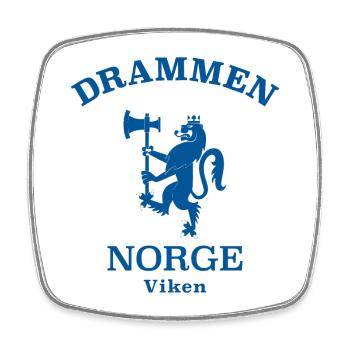 DRAMMEN Norge Norway Norwegen - Square fridge magnet - white - Front