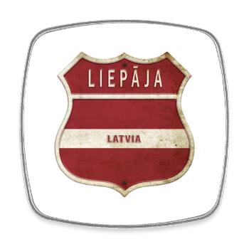 Liepāja Lettland Wappen Flaggen Design - Viereckiger Kühlschrankmagnet - Weiß - Vorne