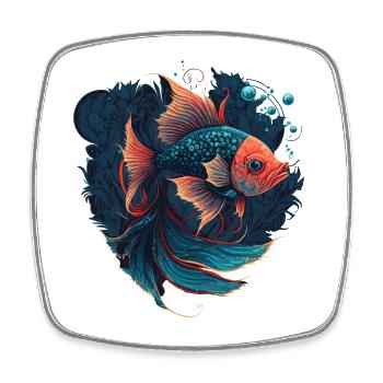 Beautiful Fish Illustration - Square fridge magnet - white - Front