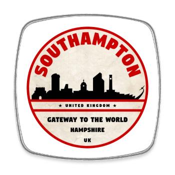 Southampton Gateway City Patch - Square fridge magnet - white - Front