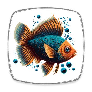 Deep-Sea Fish - Square fridge magnet - white - Front