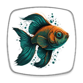 Fish Eye - Square fridge magnet - white - Front