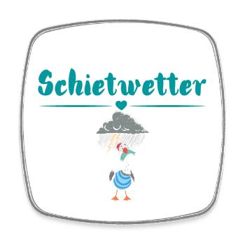 Schietwetter Möwe. Maritime Kleidung - Viereckiger Kühlschrankmagnet - Weiß - Vorne