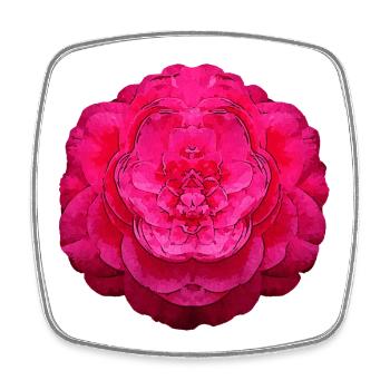 kamelie wasserpixel vorne, japanische blumen - Viereckiger Kühlschrankmagnet - Weiß - Vorne