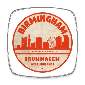 Birmingham Skyline - Square fridge magnet - white - Front
