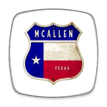 Design du drapeau du Texas de McAllen - Magnet carré - blanc - Devant