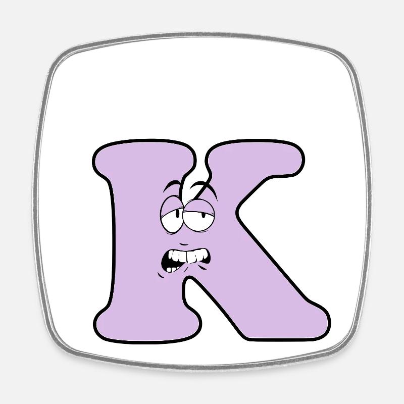 K - Viereckiger Kühlschrankmagnet - Weiß
