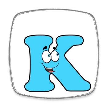 K - Viereckiger Kühlschrankmagnet - Weiß - Vorne