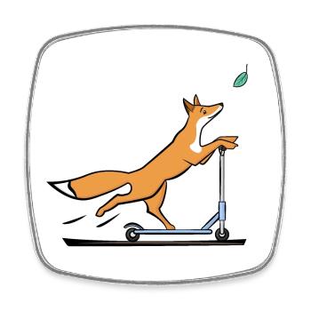 Fuchs - Viereckiger Kühlschrankmagnet - Weiß - Vorne