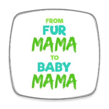 Mama Schwanger Babyfüße Baby Statement Familie - Viereckiger Kühlschrankmagnet - Weiß - Vorne