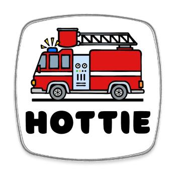 Fire brigade fire engine fire protection slogan - Square fridge magnet - white - Front