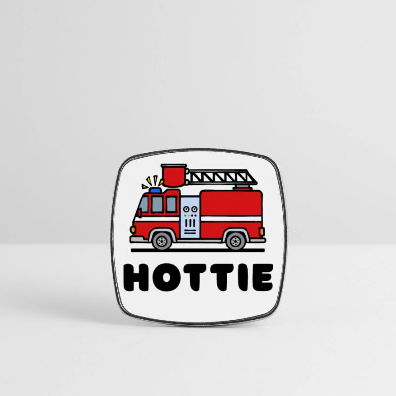 Fire brigade fire engine fire protection slogan Square fridge magnet
