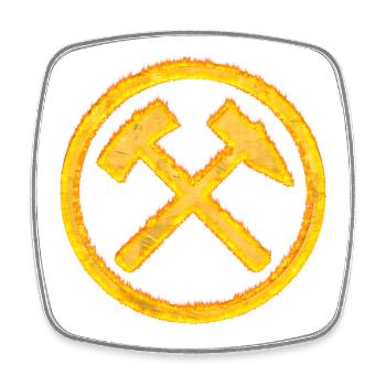 Hammer and Beater Mining Coal Gift - Square fridge magnet - white - Front