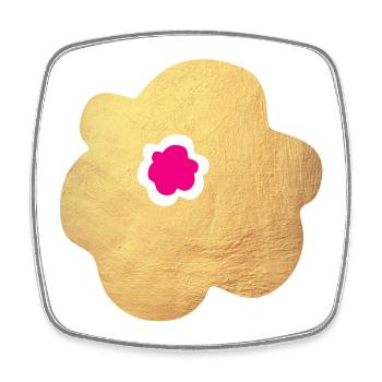 Gold Blume Pink Yoga Flower Power Blüte Natur Deko - Viereckiger Kühlschrankmagnet - Weiß - Vorne