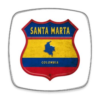Design des armoiries de Santa Marta en Colombie - Magnet carré - blanc - Devant