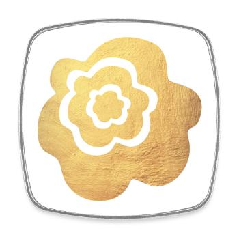 Yoga Méditation Namaste Fleur Fleur d’Or Yogi om - Magnet carré - blanc - Devant