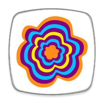 Rings Stripes Flower Yoga Meditation om - Square fridge magnet - white - Front
