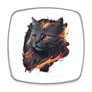 Illustration de chat vintage - Magnet carré - blanc - Devant