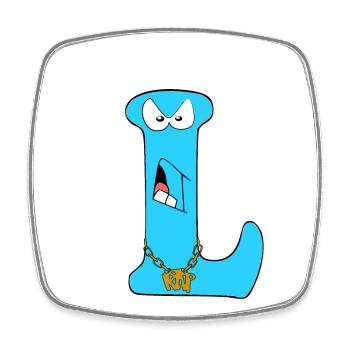 L - Square fridge magnet - white - Front