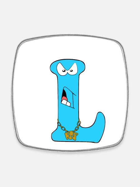 L - Square fridge magnet - white