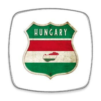 Ungarn Wappen Flaggen Design - Viereckiger Kühlschrankmagnet - Weiß - Vorne