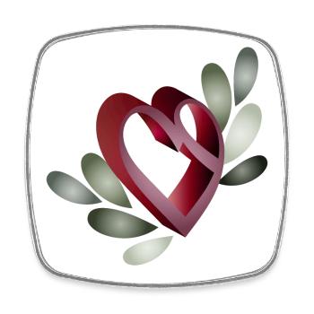 romantique symbole du cœur de la Saint-Valentin avec des feuilles - Magnet carré - blanc - Devant