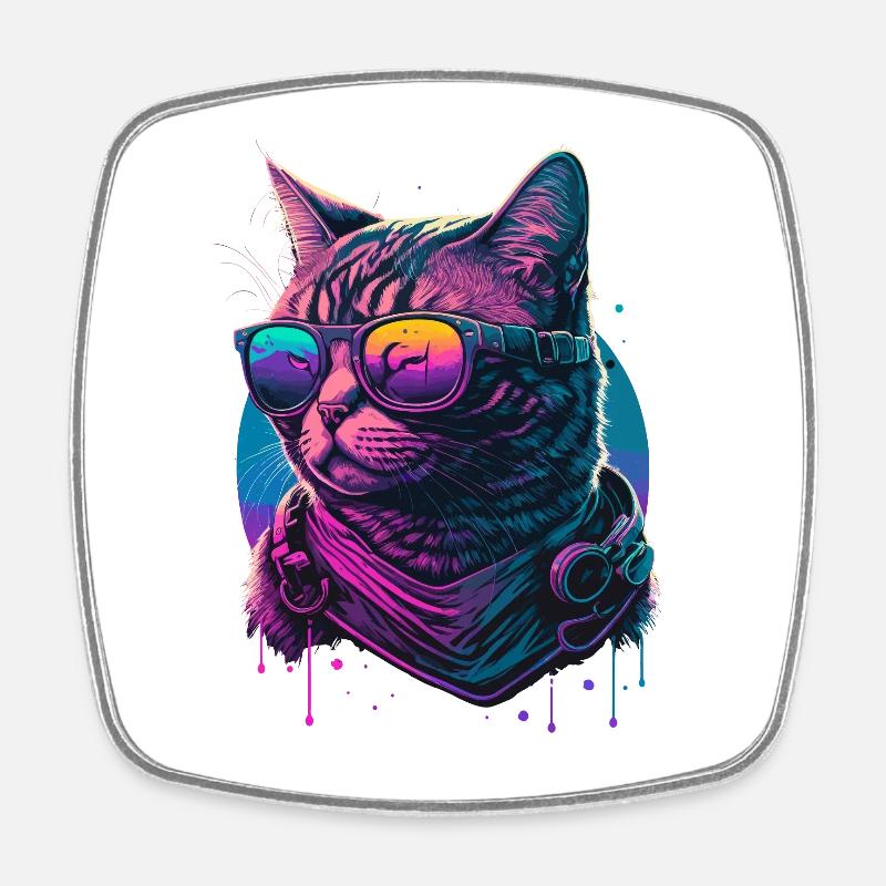 Analogique - Magnet carré - blanc