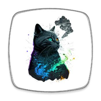 Chat japonais - Magnet carré - blanc - Devant