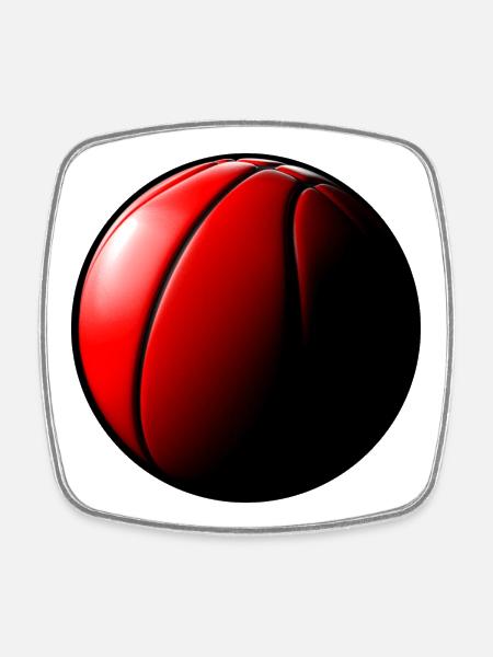 Basketball Sunrise Round - Square fridge magnet - white